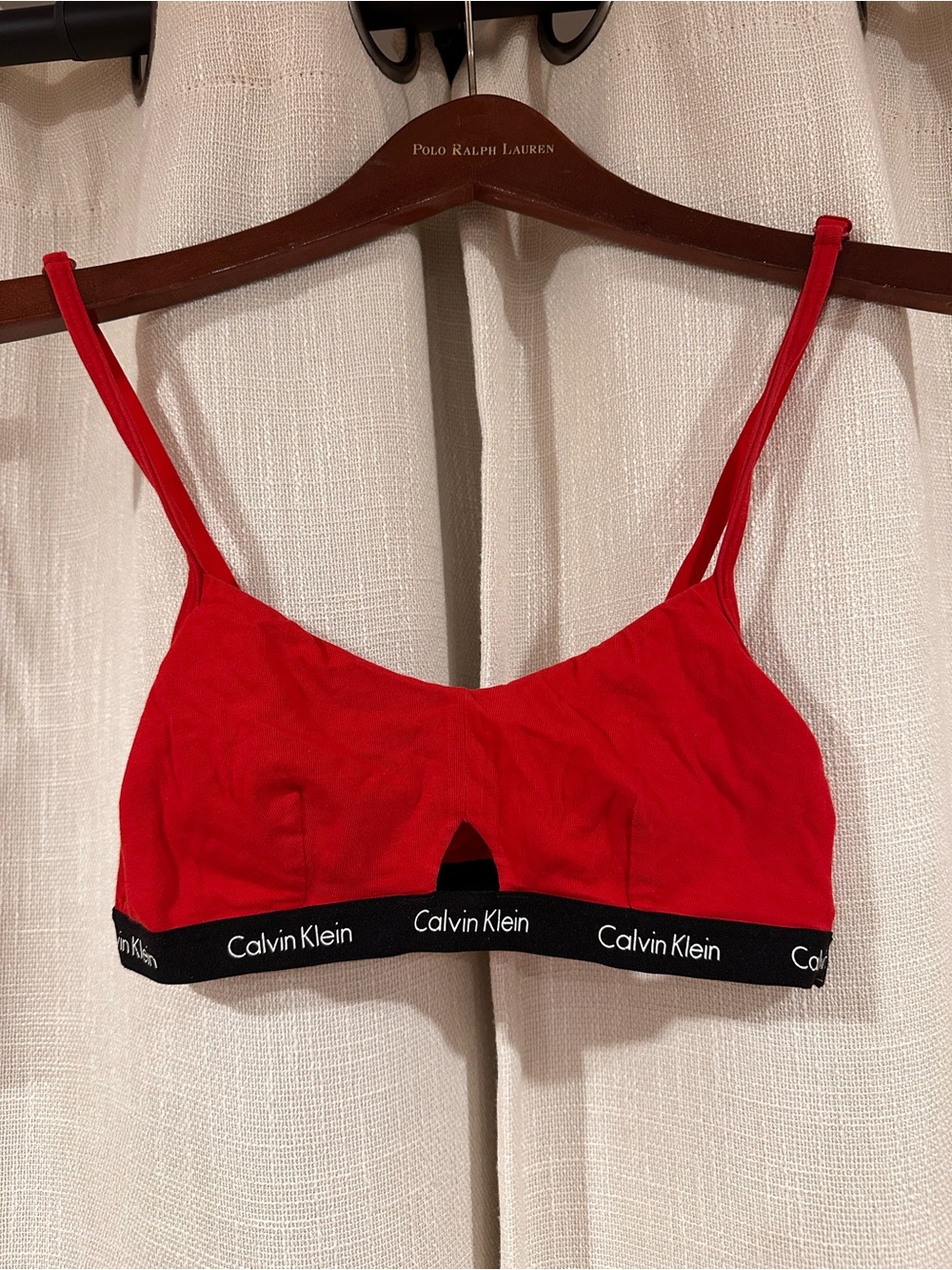 Calvin Klein Red Logo Elastic Band Bralette